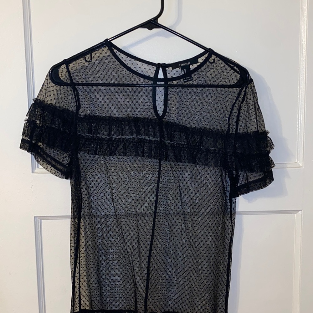 Lace, see through top